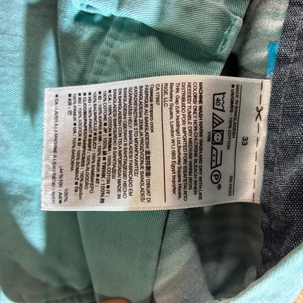 Banana Republic Mens City Short 16 Chino Ceramic Blue 182185-04 Size 33